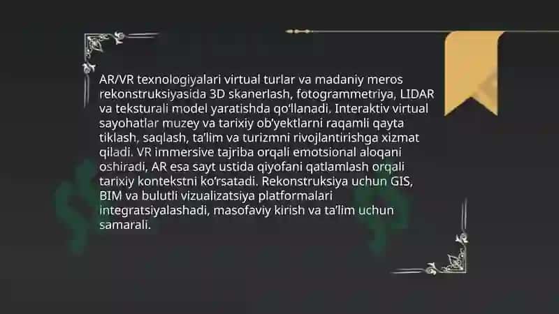 Turizmda innovatsion infratuzilma: texnologiyalar, platformalar, xizmatlar 6