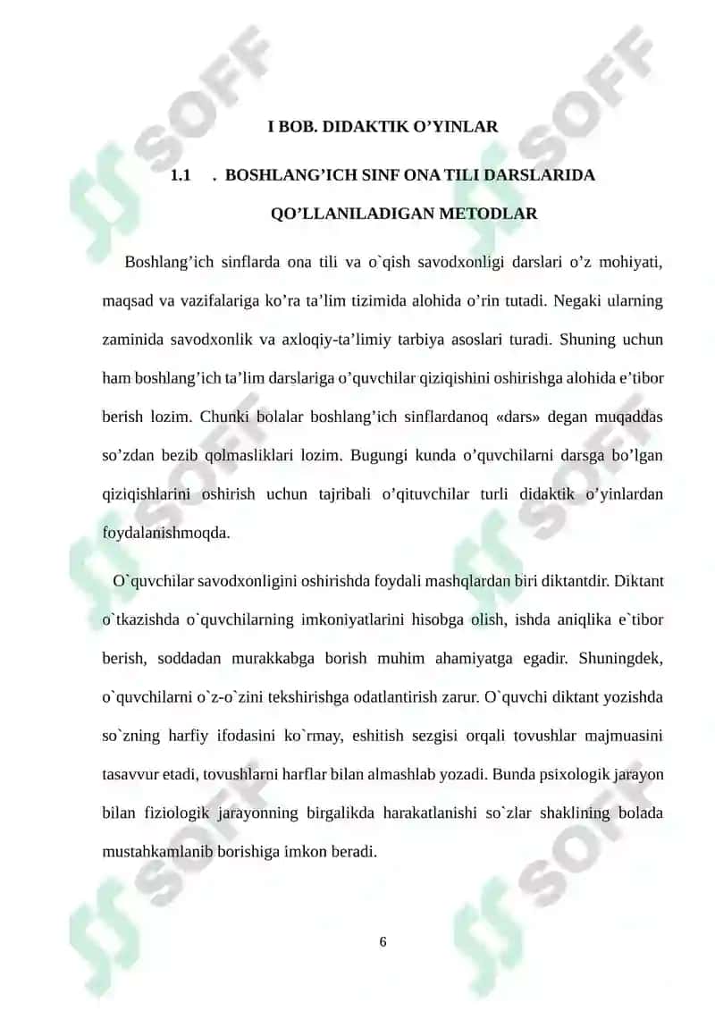 BOSHLANG`ICH SINFLARDA TA’LIMIY DIKTANT VA UNI TASHKIL ETISH 6