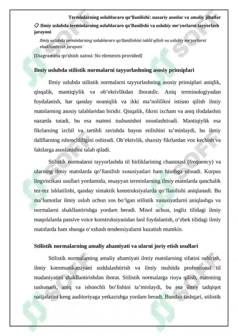 Terminlarning uslublar aro qóllanishi va ilmiy uslubda stilistik me’yorlarni tayyorlash 6