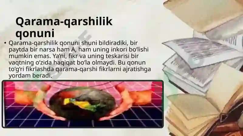 Mantiq ilmining predmeti axaniyati va asosiy qonunlari tushuncha tafakkur sifatida 6