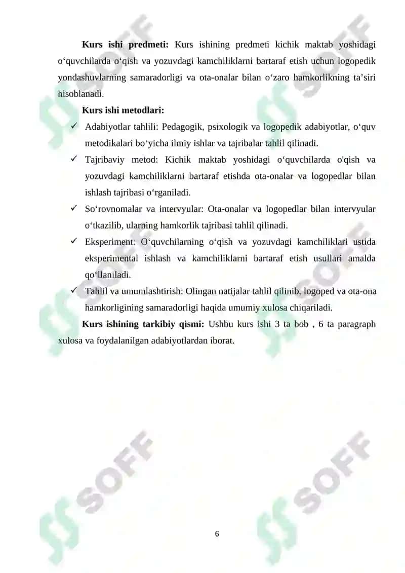 Kichik maktab yoshidagi oʻquvchilar oʻqish va yozuvdagi kamchiliklarni bartaraf etishda logoped hamda ota ona hamkorligini yoʻlga qoʻyish masalalari 6