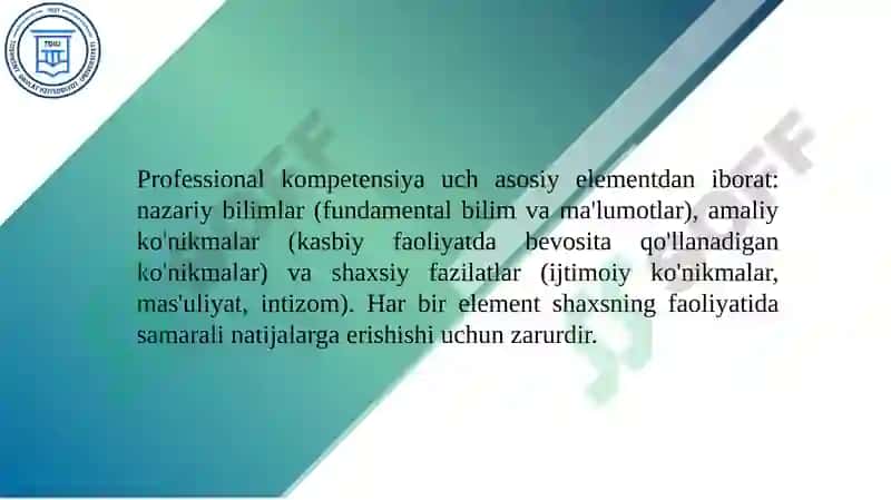 Professional kompetentsiyaning nazariy asoslari 6