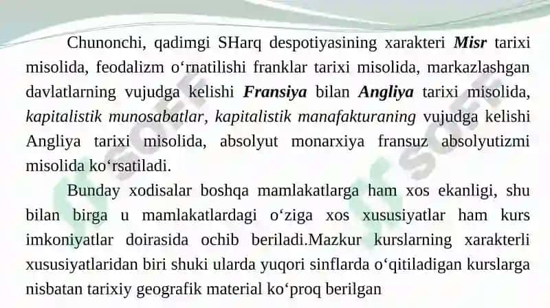 Tarix darslari 6