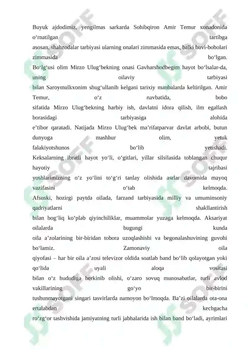 Oilada O'zbekona Qadriyatların Ko'rinishlari 6