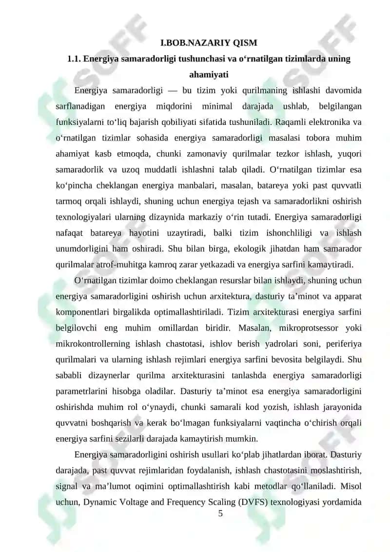 O‘RNATILGAN TIZIMLARDA ENERGIYA SAMARADORLIGINI OSHIRISH USULLARI 6