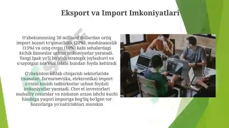 OʻZBEKISTONDA KICHIK BIZNES VA TADBIRKORLIKNI RIVOJLANTIRISH ISTIQBOLLARI 6