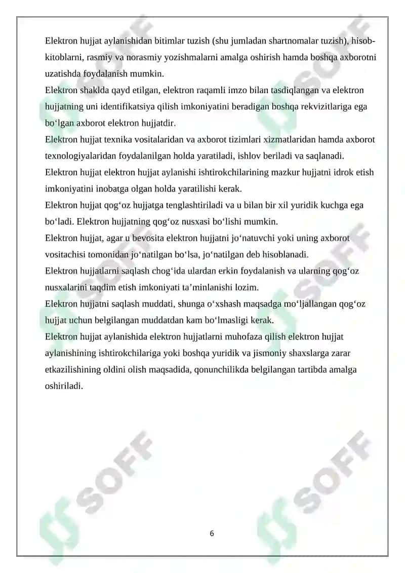 ELEKTRON HUJJAT VA ELEKTRON HUJJAT ALMASHINUVI 6