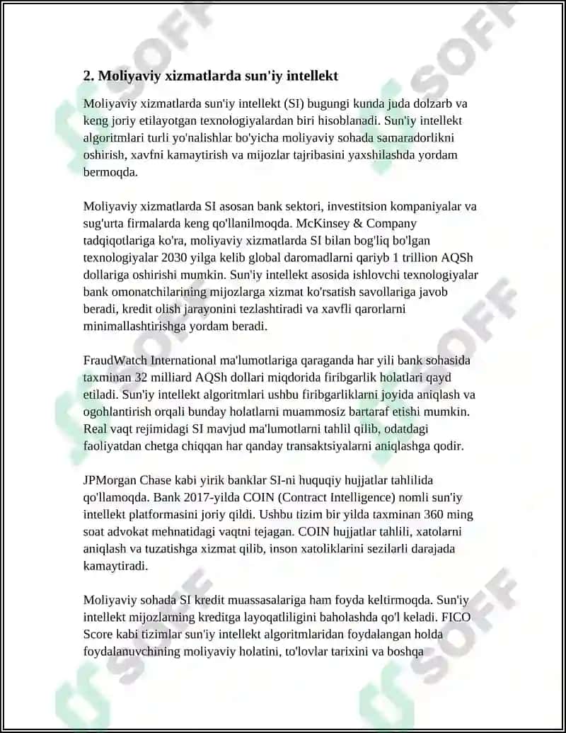 IQTISODIYOTNING TURLI TARMOQLARIDA SUN'IY INTELLEKT TEXNOLOGIYALARIDAN FOYDALANISH IMKONIYATLARI 6