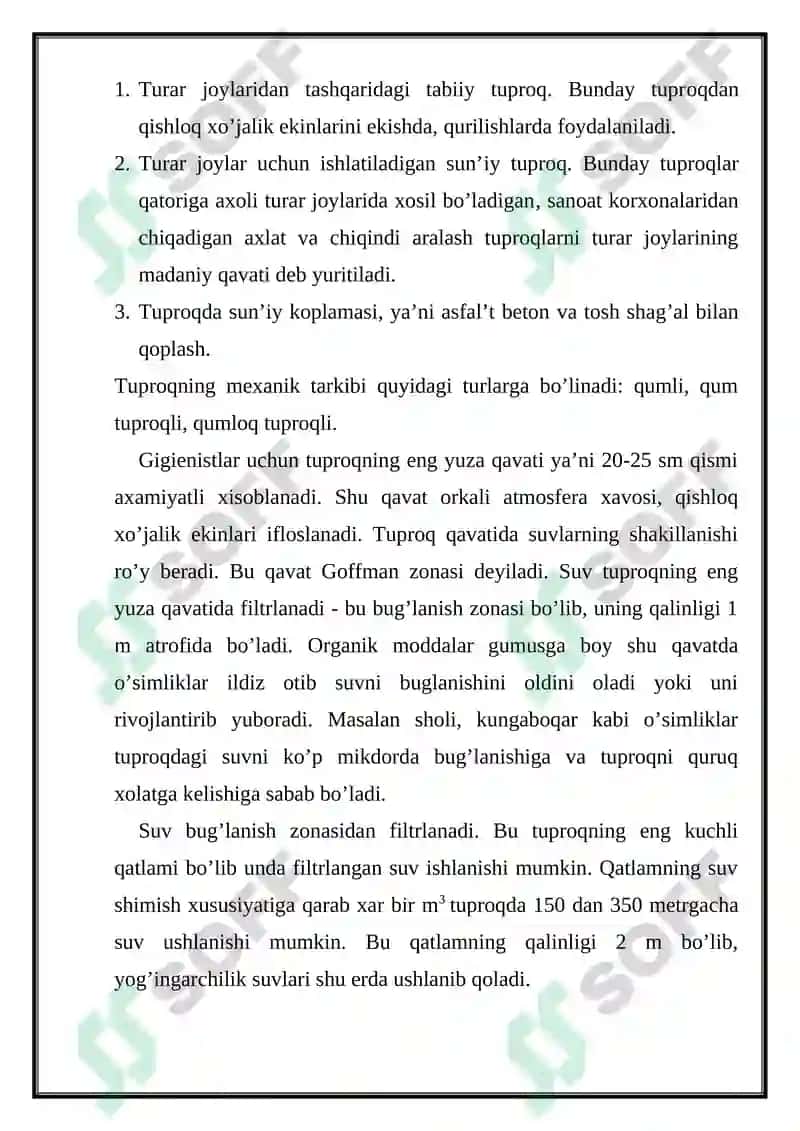 TABIIY OMILLLARI. SANATOR-KURORT SARALASH. 0‘ZBEKISTON KURORLARI 6