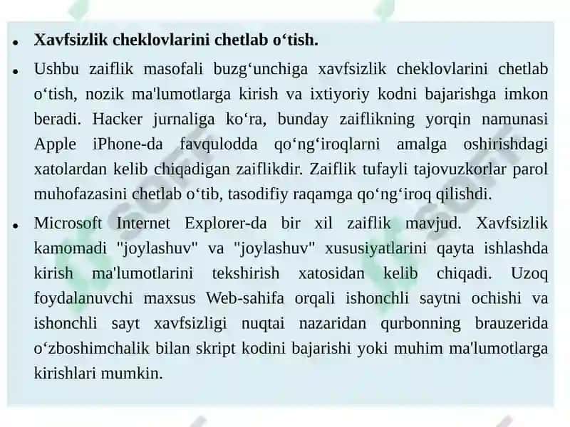 Webzaifliklarni aniqlash moduli 6