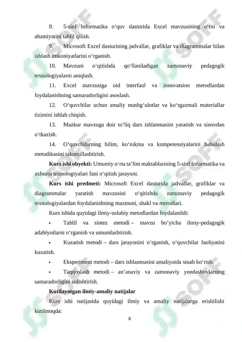 Jadvallar yaratishda Microsoft Excel dasturidan foydalanish. Grafika. Diagramma va unga maʼlumotlar kiritish 6