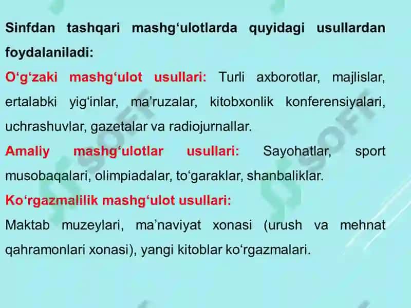 INFORMATIKA VA AT FANIDAN DARSDAN TASHQARI MASHG‘ULOTLARNI TASHKIL ETISH VA О‘TKAZISH METODIKASI 6