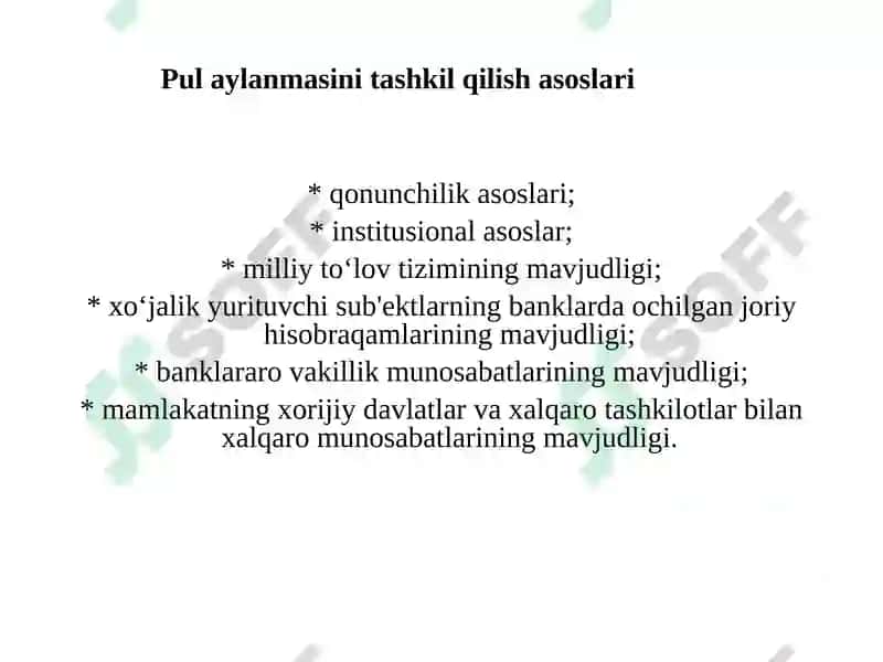 Pul aylanmasi va uning tarkibi 6