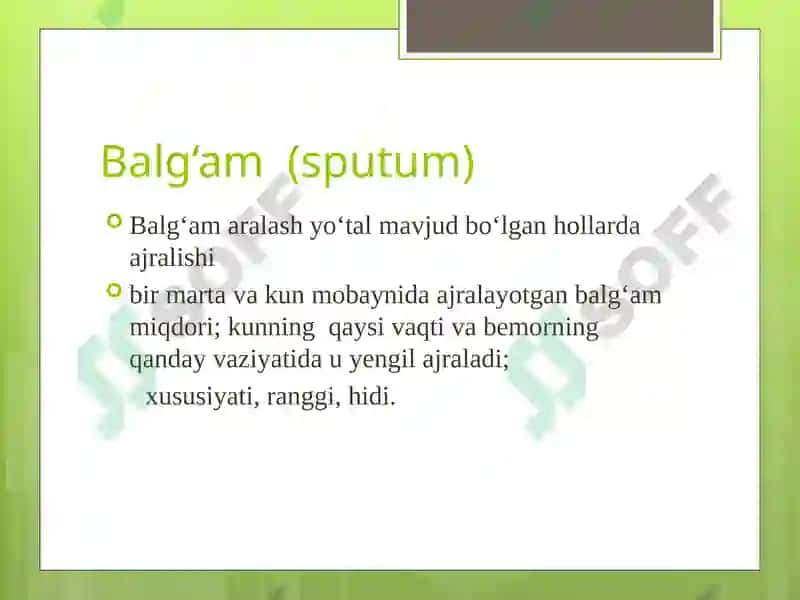 Nafas olish sistemasi tekshirish usullari. 6