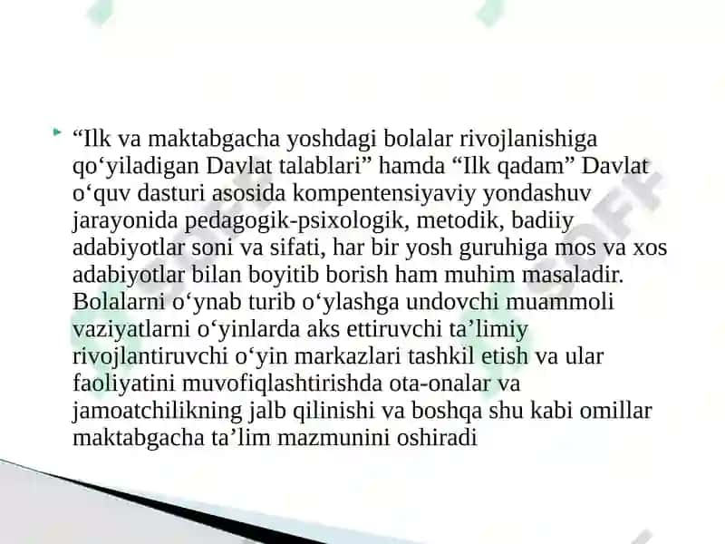 Maktabgacha yoshdagi  bolalarga ta`lim berishda kompentensiyaviy yondashuv 6