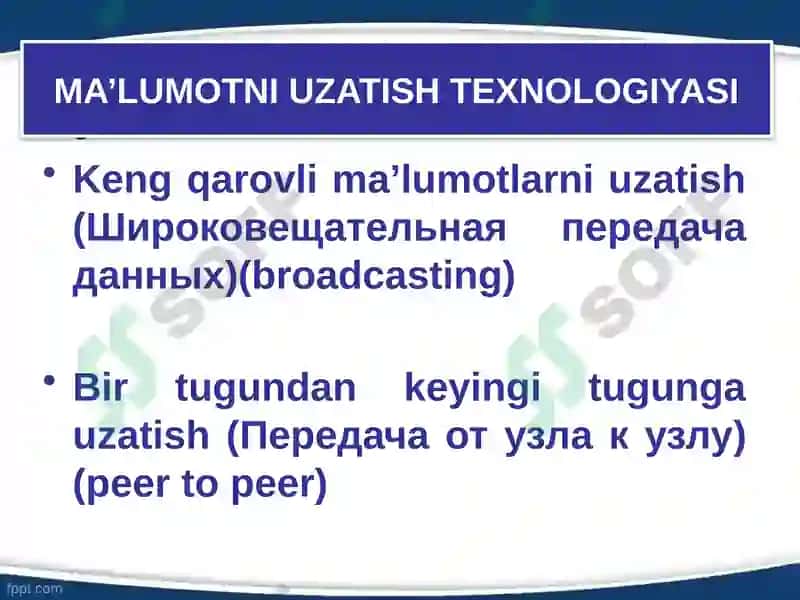 Kompyuter tarmoqlari evolyutsiyasi. Tarmoqlar haqida asosiy tushunchalar. Tarmoqlarning tasnifi 6