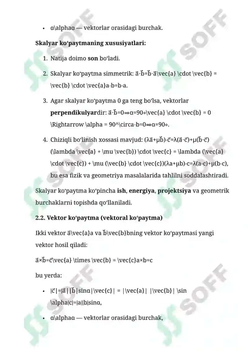 Vektor va Aralash Ko'paytma 6