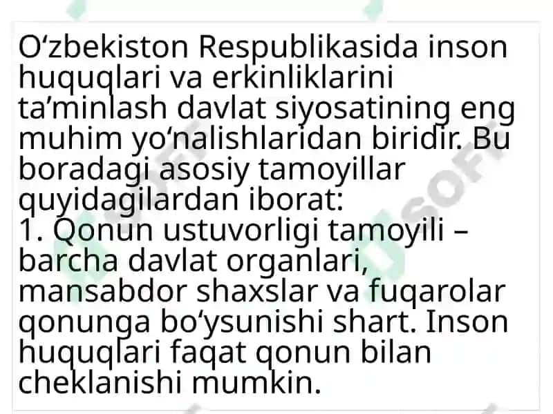 O’zbekistonda inson huquqlari va erkinliklari kafolatining yaratilishi 6