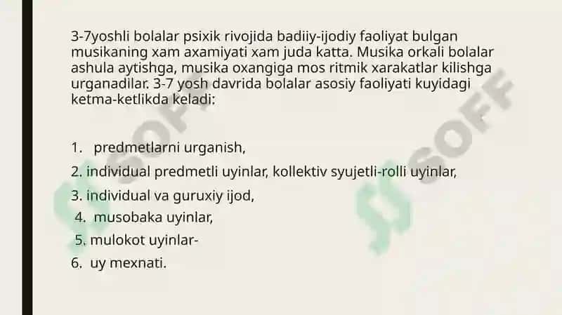 Bolalik davri psixik rivojlanish bosqichlar 6