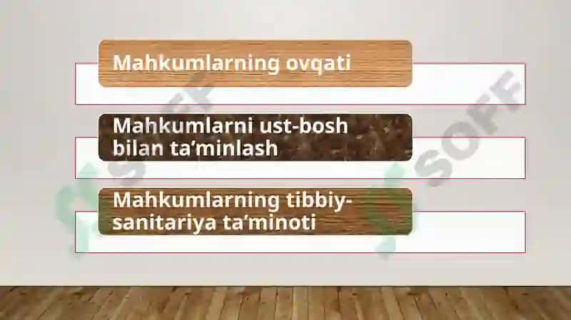 Mahkumlarning moddiy-maishiy ta’minoti va ularga tibbiy xizmat ko‘rsatish 6