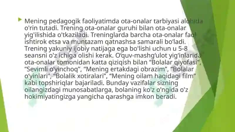 Maktabgacha ta’lim tashkilotlarini ota-onalar bilan jamoatga qaratish 6