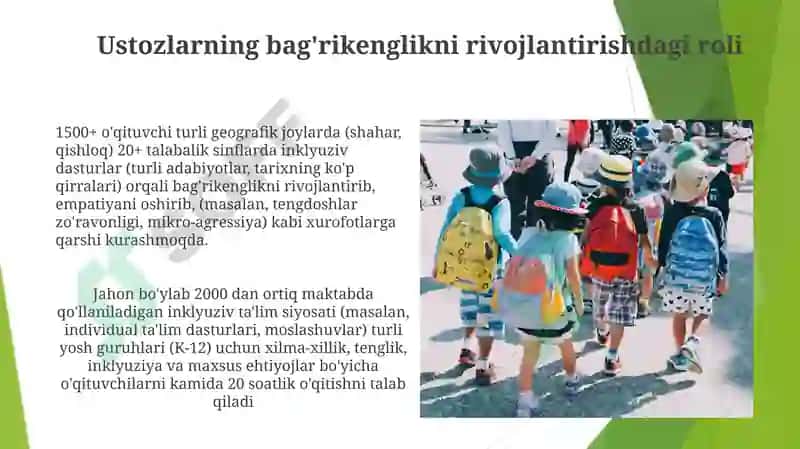Inklyuziv ta'lim tolerant muhitni yaratish resursi sifatida 6