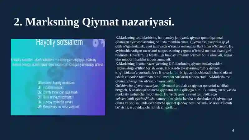 Bozor iqtisodiyotiga muxolif-sotsialistik yo’nalish 6
