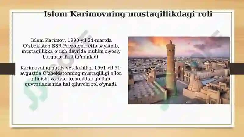 O'zbekiston mustaqilligi va tarixiy ahamiyati 6