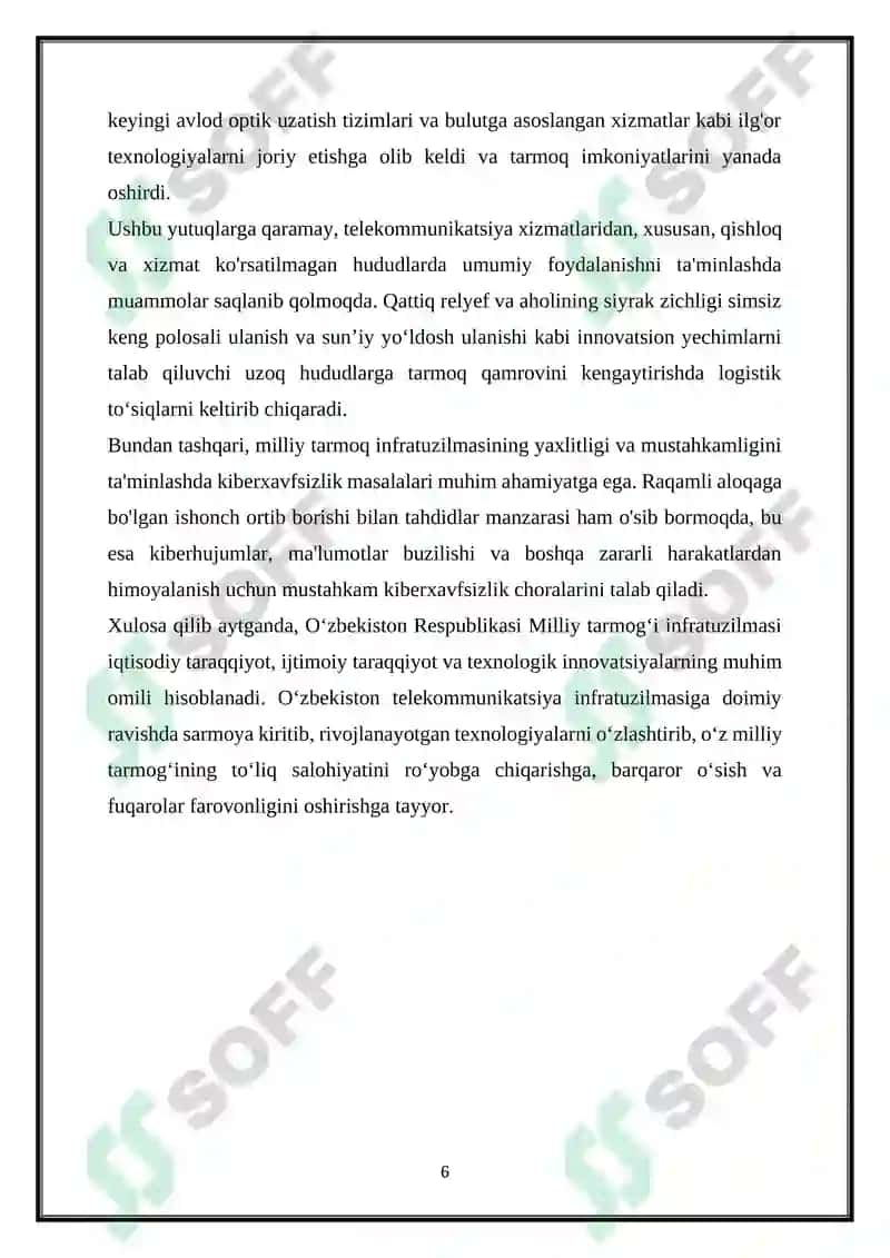 O‘ZBEKISTON RESPUBLIKASI MILLIY TARMOG‘I 6