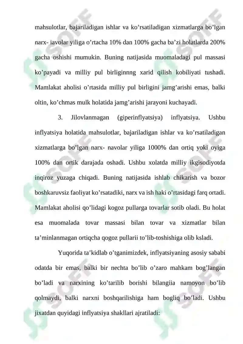 Inflyatsiya va uning namoyon bo’lish shakllari 6