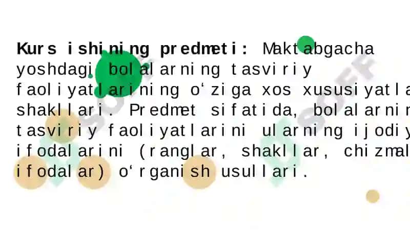 MAKTABGACHA YOSHIDAGI BOLALARNI TASVIRIY FAOLIYATLARINING OʼZIGA XOS XUSUSIYATLARI 6