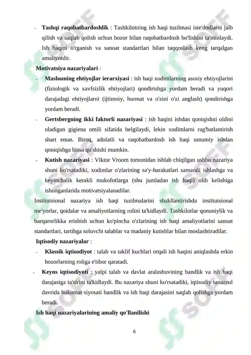 IQTISODIYOTGA KIRISH KURS ISHI 6