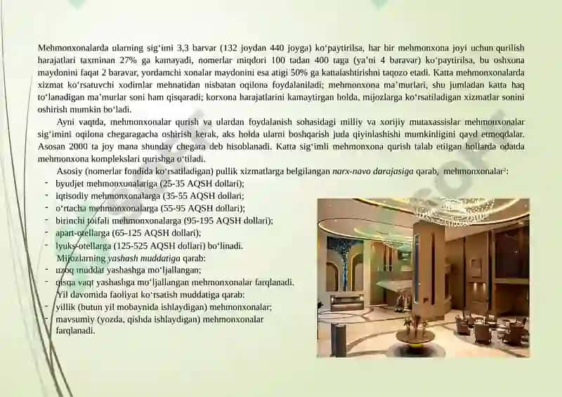 Mehmonxonalarning turlari. 6
