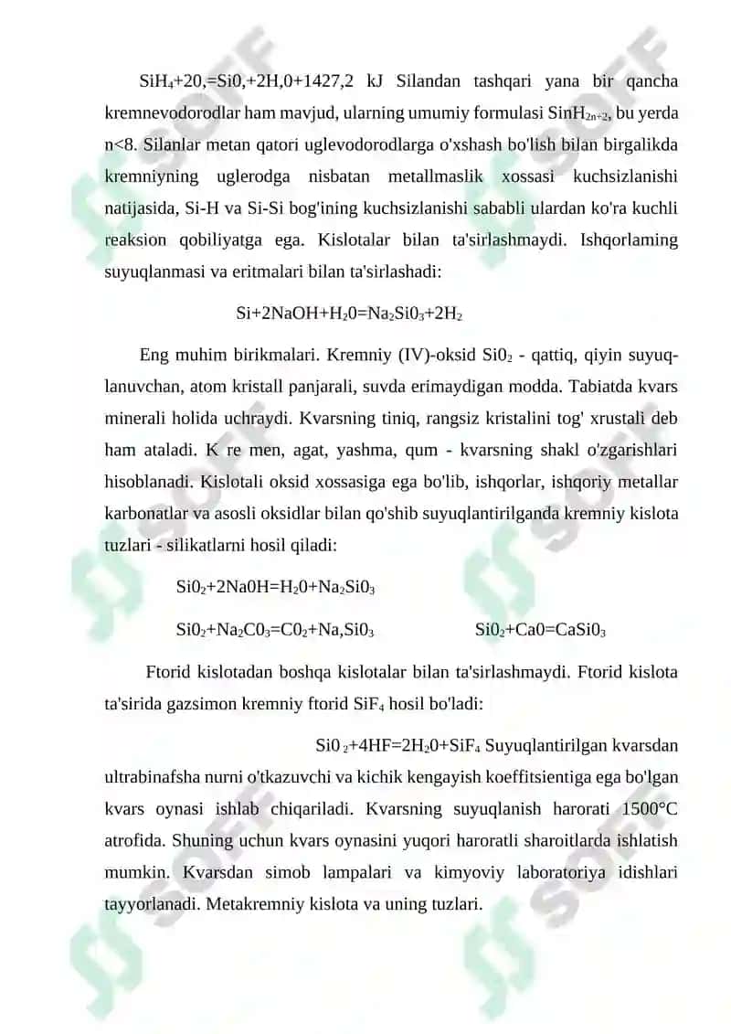 Kremniyning fizik va kimyoviy xossalari 6
