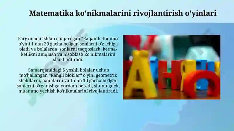 Maktabgacha ta'lim tashkilotida ta'limiy oʻyinlar va ularning ahamiyati 6