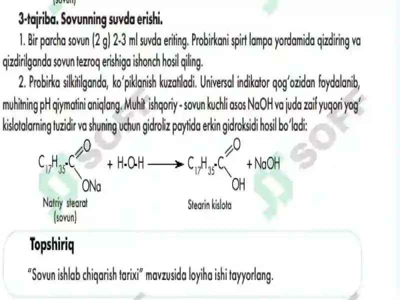 Yog’lar va monosaxaridlar mavzisini o’qitishga oid tajribalarni o’rganish 6