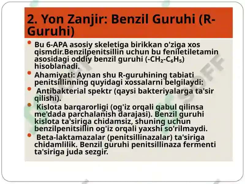 BENZILPENITSILLINNING TUZILISHI VA XOSSALARI 6