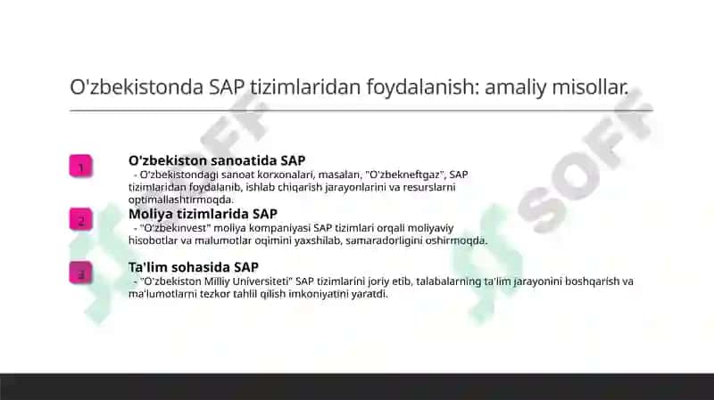 SAP tizimlari va iqtisodiy rivojlanish 6
