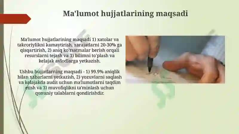 Ma'lumotaxborothujjatlari 6