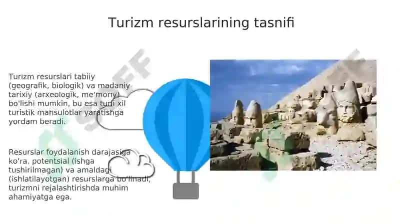 Turizm sohasining resurslar tushunchasi va mohiyati 6