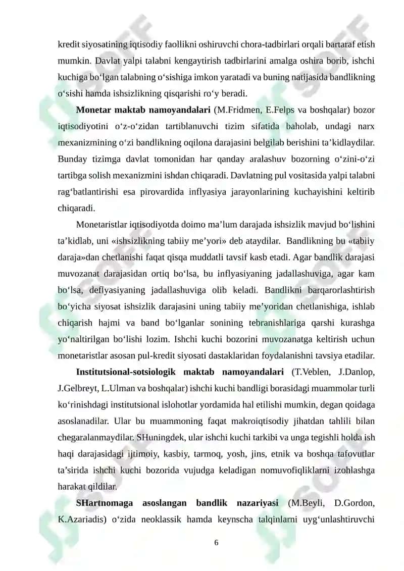 "IQTISODIYOT NAZARIYASI" Kurs ishi 6