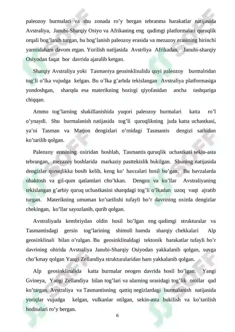 AVSTRALIYA MATERIGINI TABIIY GEOGRAFIK RAYONLASHTIRISH 6