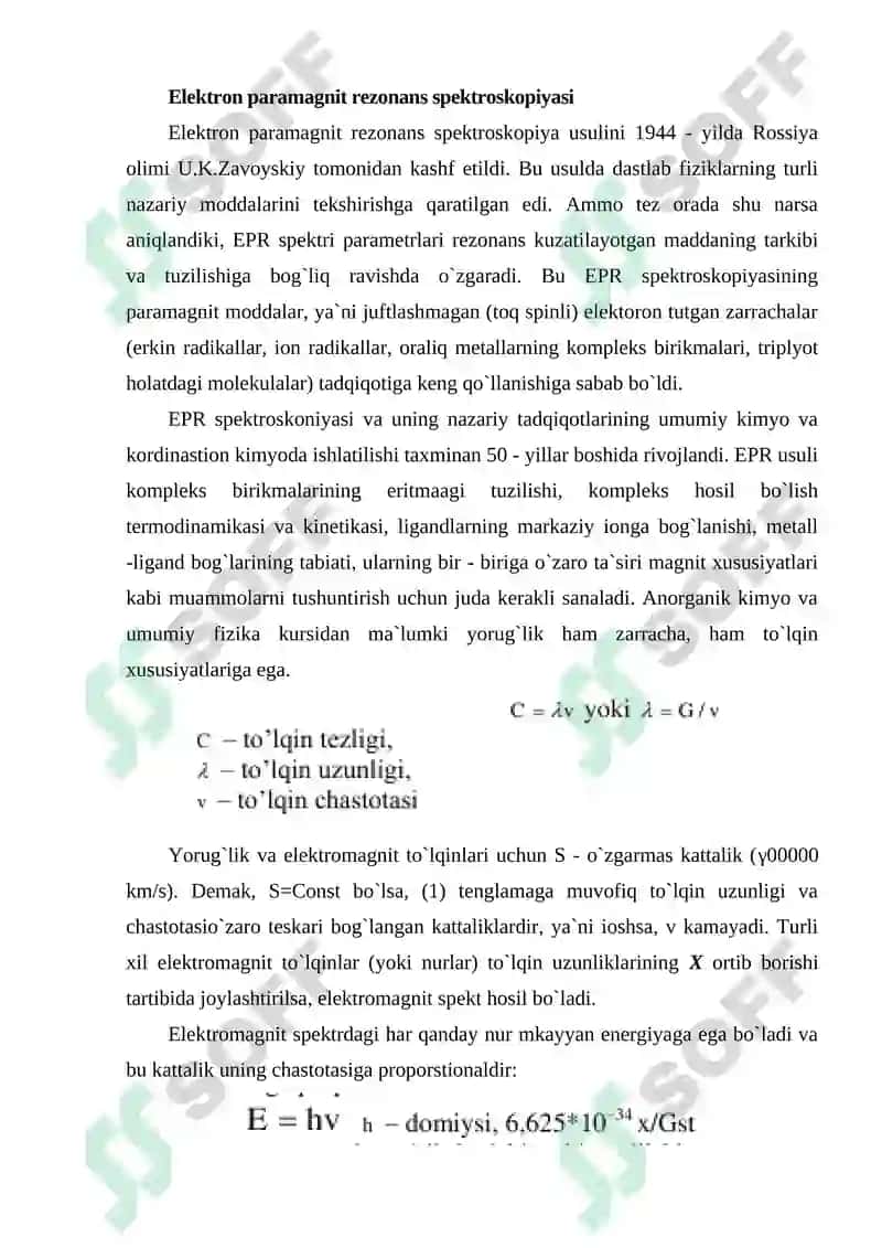 Yadro magnit rezonansi (YaMR) usulining nazariy asoslari 6