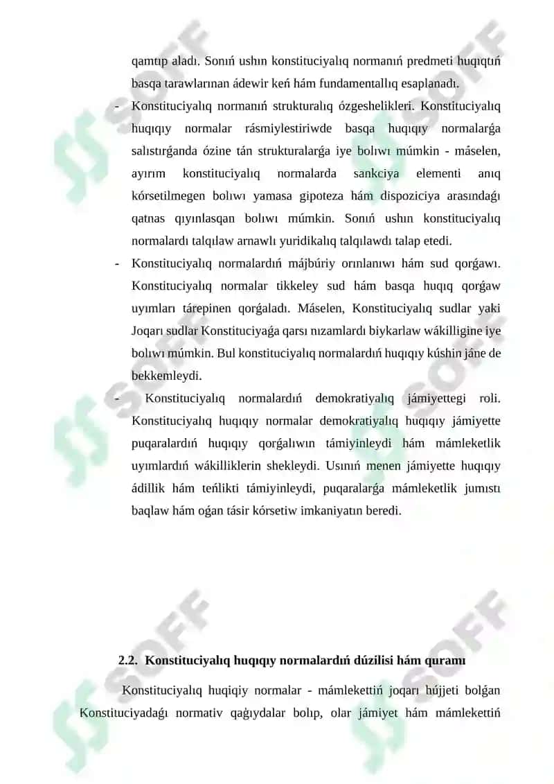 KONSTITUTSIYALÍQ HUQÍQÍY NORMALAR TÚSINIGI HÁM TÚRLERI referat 6