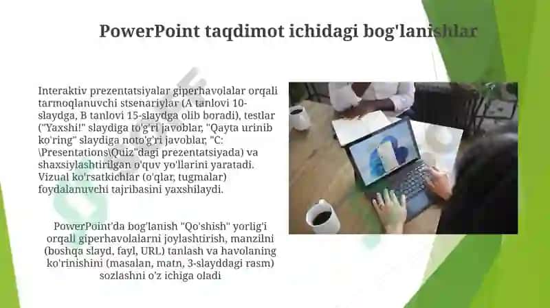 Ms Power Pointda o’rgatuvchi-interaktiv taqdimotlar 6