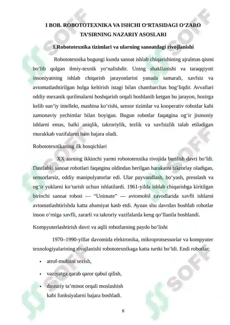 Robototexnika  va kooperativ ishchilar oʻrtasidagi oʻzaro taʼsirning ergonomikasi 6