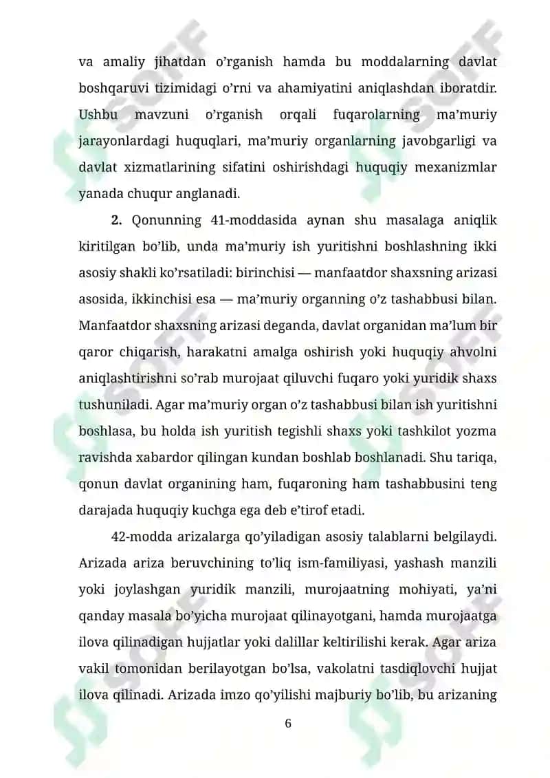 Ma’muriy ish yuritishni boshlash uchun asoslar 6