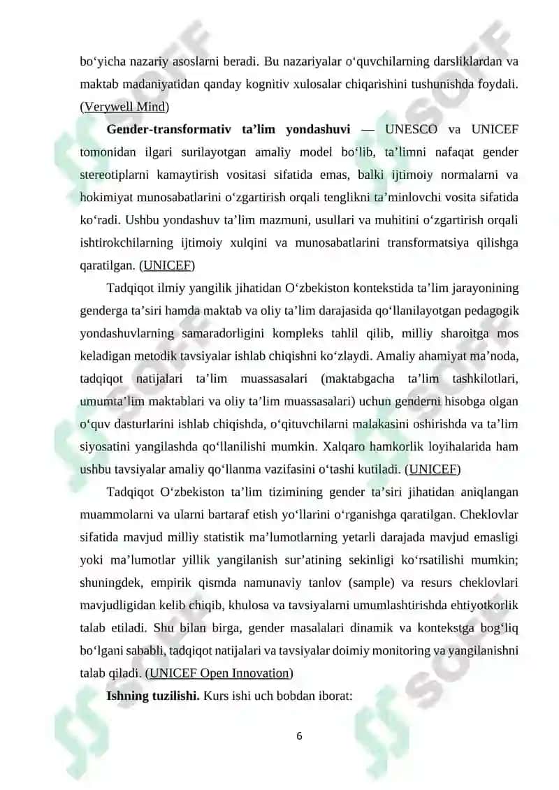 SHAXSNING GENDER XUSUSIYATLARINI SHAKLLANTIRISHGA TAʻLIM TIZIMINING TA’SIRI 6