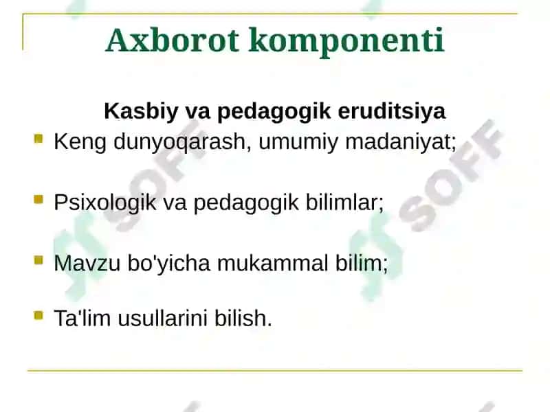 O'qituvchilik kasbi va uning kasbiy kompetensiyalari 6
