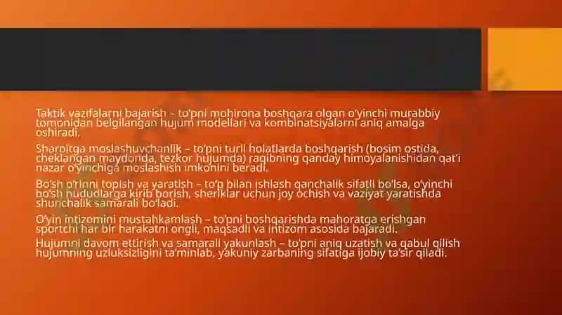Basketbol o’yinida to’pni uzatish va qabul qilish texnik usullarni o’rgatish 6